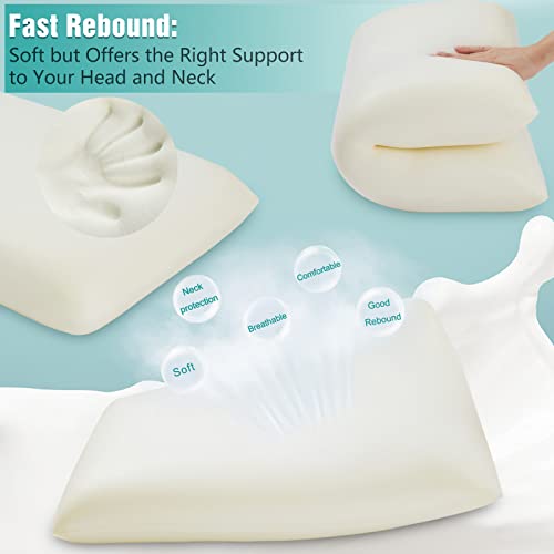 Findigit Orthopädisches Nackenstützkissen, Schneller Rückpral Memory Foam Kopfkissen, Ergonomisches Nackenkissen für Seiten- und Rückenschläfer, Seifenmodell Kissen 63x40x13cm (Version B) - Image 4