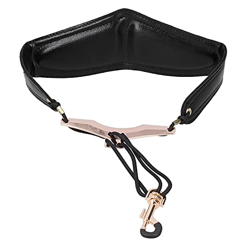 Saxophone Neck Strap, Soft Comforts Sax PU Leather Sax Shoulder Harness Strap Guitar Strap for Soprano Tenor Alto Sax