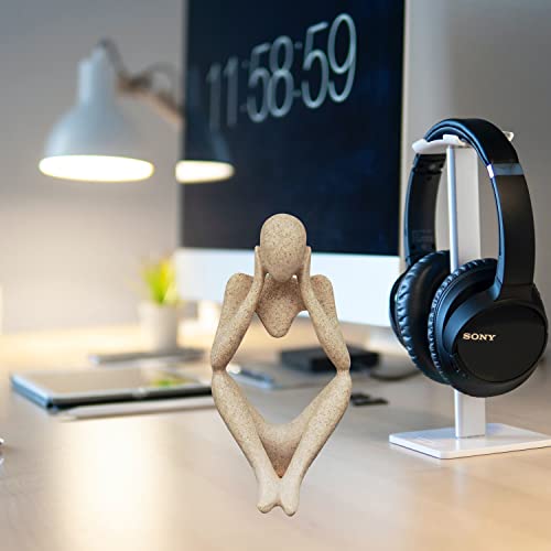 Lapeort Abstract Thinker Statue Resin Sculpture Modern Thinking Style Figurines Home Office Bookshelf Décor (Sandstone - Focus) #TOP4