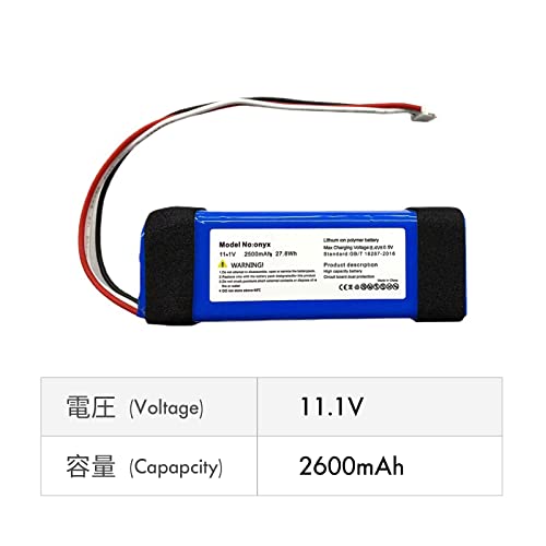 CAESEAYORK 11.1V 2500mAh Replacement Battery for Harman Kardon Onyx JN14BKH00468 CP-HK02 PR-633496(BT/WiFi Version)