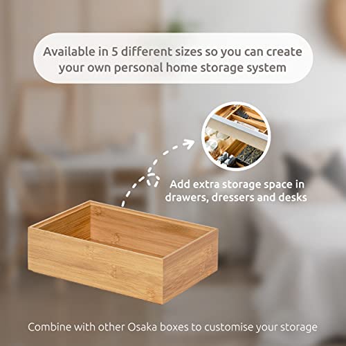 Compactor - Osaka Organizer Nature Kollektion Größe XL 22,5x15x6,5 cm - Aufbewahrungsbox aus Bambus - Ideal für Bad, Küche, Büro oder Schlafzimmer - Natürliche Optik für stilvolle Ordnung