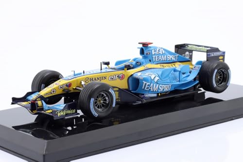 OPO 10 Fórmula 1 Escala 1/24 Compatible con Renault R25 Fernando Alonso 2005 Campeón del Mundo Model Car OR028