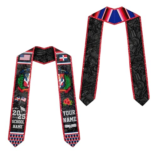 MonkeyVan Custom Dominican Flag Graduation Sash 2025, Dominican Graduation Stole, Dominican Republic Grad Sash Class Of 2025 Dmnc 4