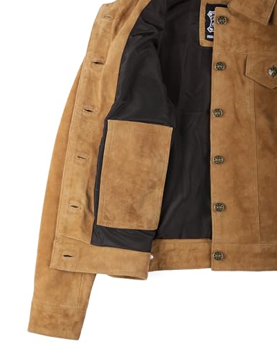 Image of Decrum Womens Leather Jacket - Real Lambskin Trucker Style Leather Jackets for Women
