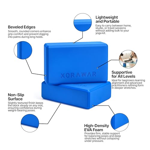 Foam Yoga Blocks 2 Pack | Pilates Block with High Density Foam Blocks | Exercise Blocks foam | Pilates Blocks | Pilates Blocks 2 Pack, Yoga Block Set, Pilates Home Equipment - Image 6