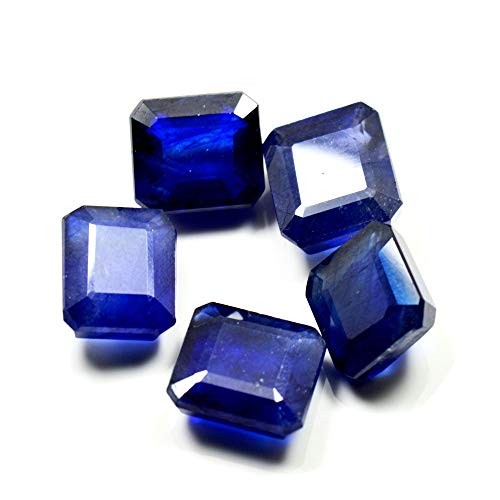 Neelam B0BGBKWS - Zaffiro quadrato blu naturale non trattato, 7,00 ct, per ragazze e ragazzi, Small, Pietra preziosa