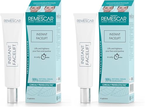 Remescar Lifting Instantáneo Rostro 40 ml – Hasta 45 Aplicaciones – Reafirma y Eleva el Óvado Facial en 5 Minutos – Crema Hidratante con Colágeno (Paquete de 2)