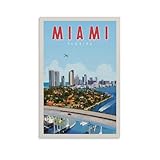 Jdheeh Miami River Florida Vintage-Reiseposter, 