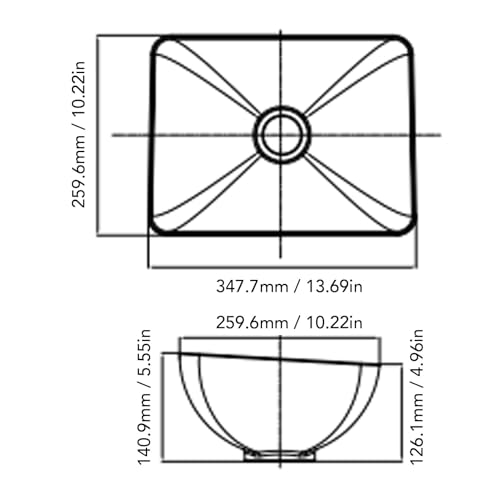Lavabo de acrílico Akozon rectangular para evitar filtraciones en el mueble del tocador 6