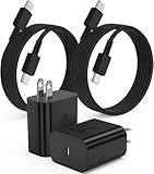 2Pack 45W Super Fast Charger Type C 6ft, USB C Wall Charging Block Plug and Long Android Phone Charger Cable Cord for Samsung Galaxy S26/S26 Plus/S25/S24 Ultra/S23+/S22/S21/Note 20/iPhone 17 16 15 Pro