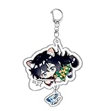 [XVCHKDU] 鬼滅の刃 冨岡義勇 アクリルキーホルダー アクリルストラップ チェーン付き 可愛い バッグチャーム ギフト 男の子 女の子 軽量 防水 取り外し可能0ne Size