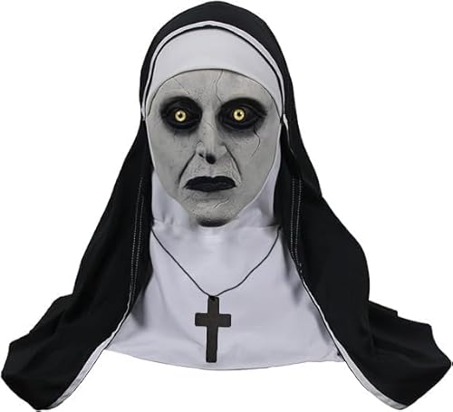 Appwincosly The Nun Scary Halloween Mask, Latex Full Head Horror