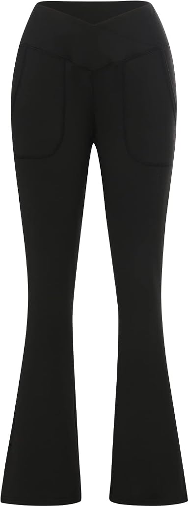 Amazon.com: XFLnaraz Pantalones de yoga para mujer, color liso, cintura  alta, corte de bota, control de abdomen, pantalones para correr : Ropa,  Zapatos y Joyería