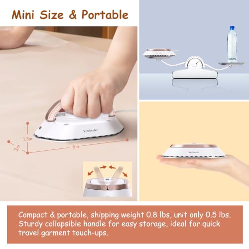 Image of Newbealer Travel Iron Set, 100-240V Mini Dry Iron for Clothes (No Steam)