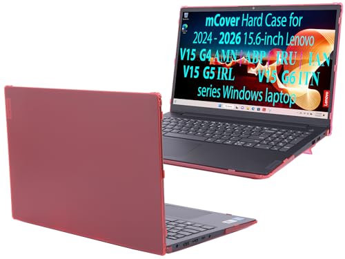 mCover Case ONLY Compatible for 2024-2026 15.6" Lenovo V15 G4 / G5 / G6 Series Windows Notebook PC(with 180° Hinge, NOT Fitting Any Other Lenovo Models)- Red by mCover - Used condition - US$21.37