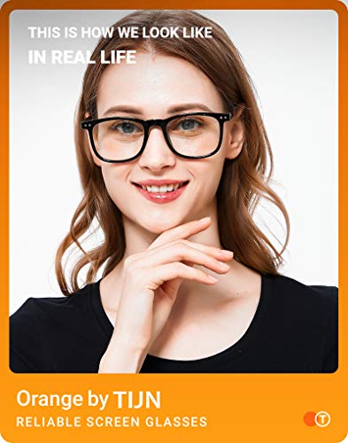 TIJN Sleep Glasses for 99.9% Blue Green Light Blocking Dual AR Coatings Red Lens for Computer Gaming Reduce Eyestrain,Declan