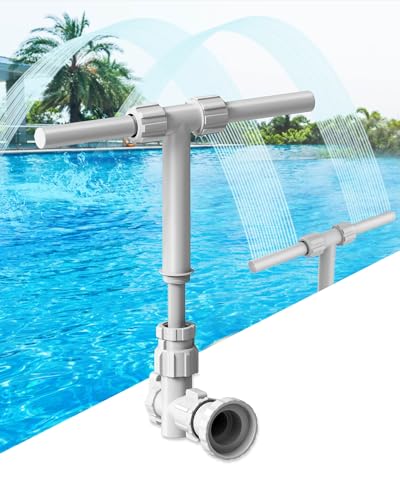 Pool Fountain for Above Ground Pools, Retractable Height 360° Adjustable Dual High-Pressure Dual Spray Water Fountains, Waterfall Sprinkler Cooler for Above-Ground & In-Ground Pool Accessories, Grey -  spyong pool
