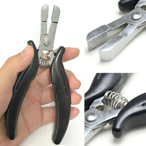Luwigs Fusion Bond Crusher Tool for Keratin Micro Beads Nano Ring Hair Extensions Opener and Removal Tool Black
