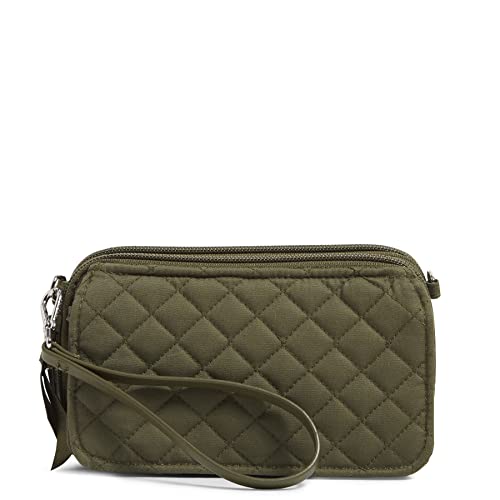 Vera Bradley Women's Cotton All in One Crossbody Purse with RFID Protection, Climbing Ivy Green - Recycled Cotton, One size