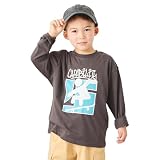 [ever closet] 長袖Tシャツ キッズ 子供 女の子 男の子 春 秋 トップス 130 M.チャコール プリントT ロゴT 綿100％ 春服 秋服 通園 通学 子供服 キッズ服 エバークローゼット