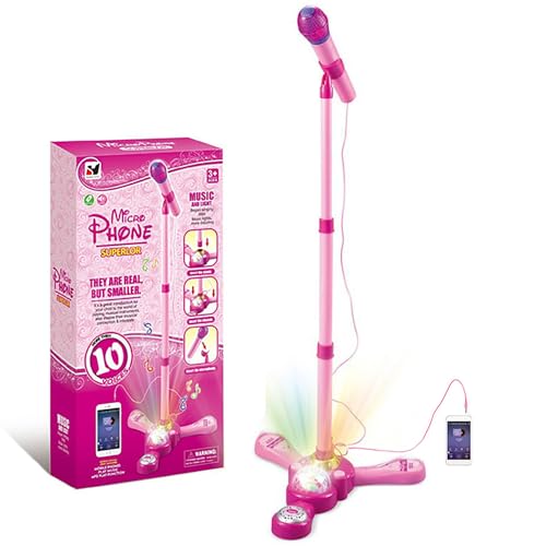 TourKing Kids Karaoke Machine with Stand,Karaoke Machine Kid,Kids Microphone with Flashing Stage...