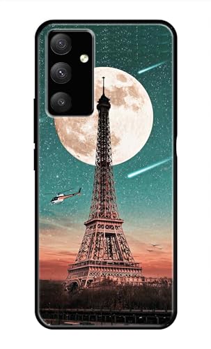 Image of Metal TPU Printed Back Cover for Samsung Galaxy M14 5G (Lovers Eiffel Tower) 360 Degree Protection | Camera Protection -25092024(AR)