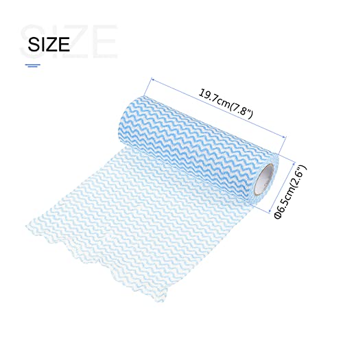 Metallixity Reusable Cleaning Cloths (19.7 X 6.5Cm/7.8" X 2.6"), Disposable Cleaning Towels Non Woven Fabric Dish Towels Dish Cloths Dry Wipes - For Washing Dishes, Blue #TOP1