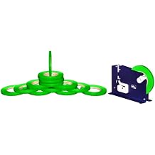 PSBM Green Poly Bag Sealing Tape with Dispenser, 6 Rolls, 2.3 Mil Thick, 3/8 Inch Wide, 180 Yards Per Roll, Total 1080 Yards, Sealer Tapes for Wrapping, Packaging & Sealing Food Products