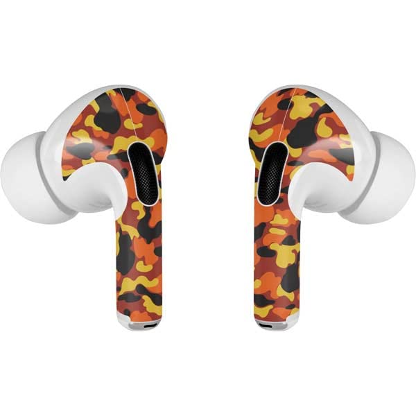 Skinit Decal Audio Skin Compatible with Apple AirPods Pro (2rd Gen, 2022) - Skinit Originally Designed Orange Camo Design
