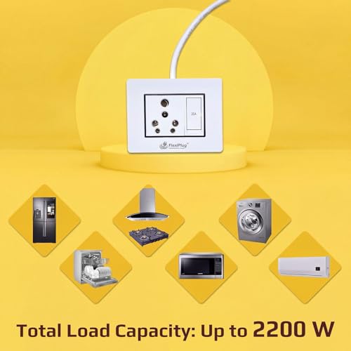 Image of Electric Extension Board - Single 16A with Switch and Heavy Duty 5 Meter Wire (White) (16 /16 10M)