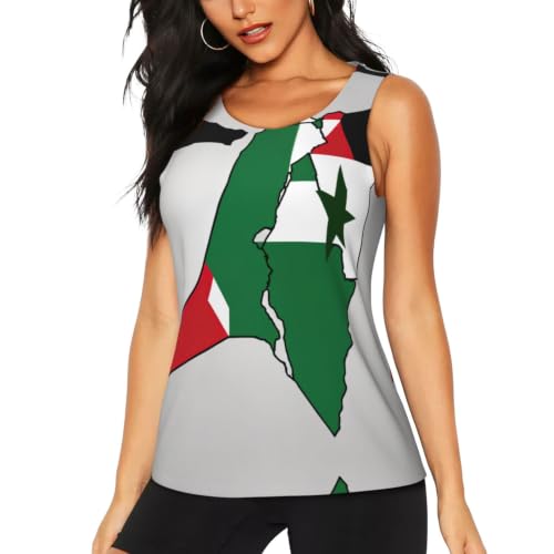 Camiseta de Palestina para mujer con espalda cruzada Map02 Kfjghhl