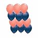 12ct Assorted Navy Blue and Coral Latex Balloons