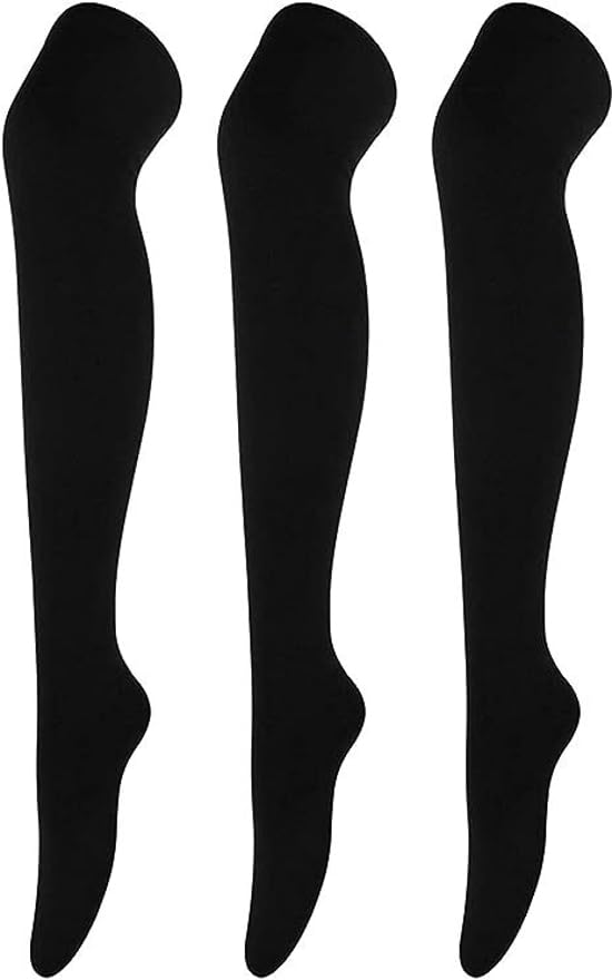 trazo Women's Thigh High Socks Over the Knee High Knitted Casual Boot Socks, Solid Long Fashionable Stockings-picture-30