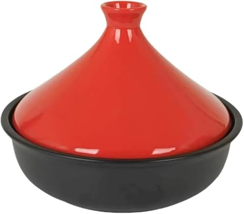 KryZaroセラミックタジン鍋 家庭用キャセロール 蓋付きシチュー鍋 家庭用スープ蒸し器 多機能料理鍋 キッチン用品