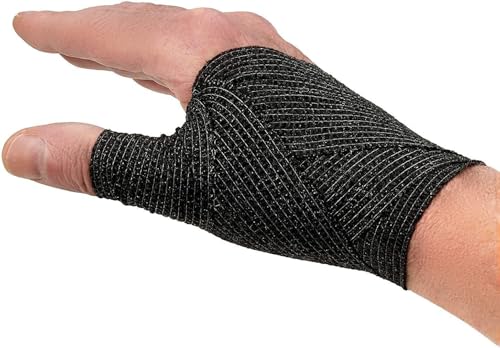 Image of A-Tape Breathable Self Adhesive Cohesive Bandage for Humans & Pets (Dogs, Cats, Birds) -Sports, Wrap, Athletic, Non Woven First Aid Medical, Wrist, Swelling (10 cm X 4.5 mtr) (Pack Of 2, Black)