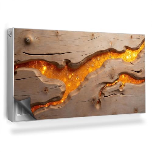 Couverture magnétique 110x60 cm pour cache-radiateur imprimé bois
