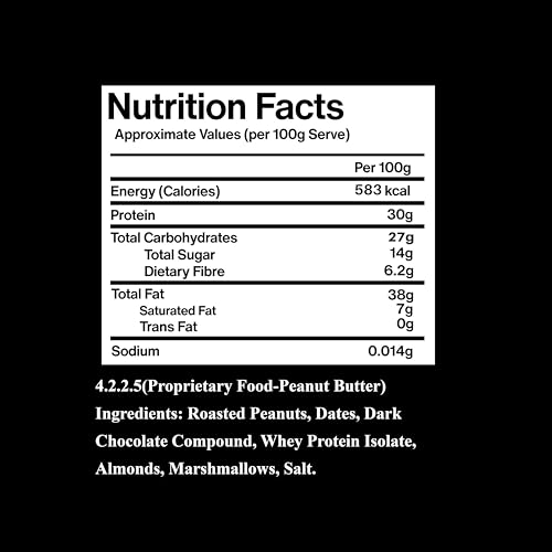 Image of Chase High Protein Peanut Butter Rocky Road 1kg | With Isolate Whey & 300g Protein in Jar | 12g Per Serve | Dark Chocolate with Almonds & Marshmallows | Healthy Nut Butter Spread for Fitness, Gym
