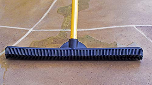 Image of FURemover Pet Hair Removal Rubber Broom, Heavy Duty Cleaning 18 inch Broom Head
