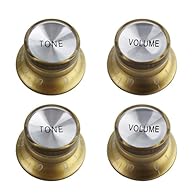 【 Materials】These Electric Guitar Top Hat 2 Volume & 2 Tone Knobs are made of acrylic and aluminum materials, long-lasting durability. 【Easy Installation】Designed with a push-fit mechanism, these knobs can be easily installed on your for EPI LP ST gu...