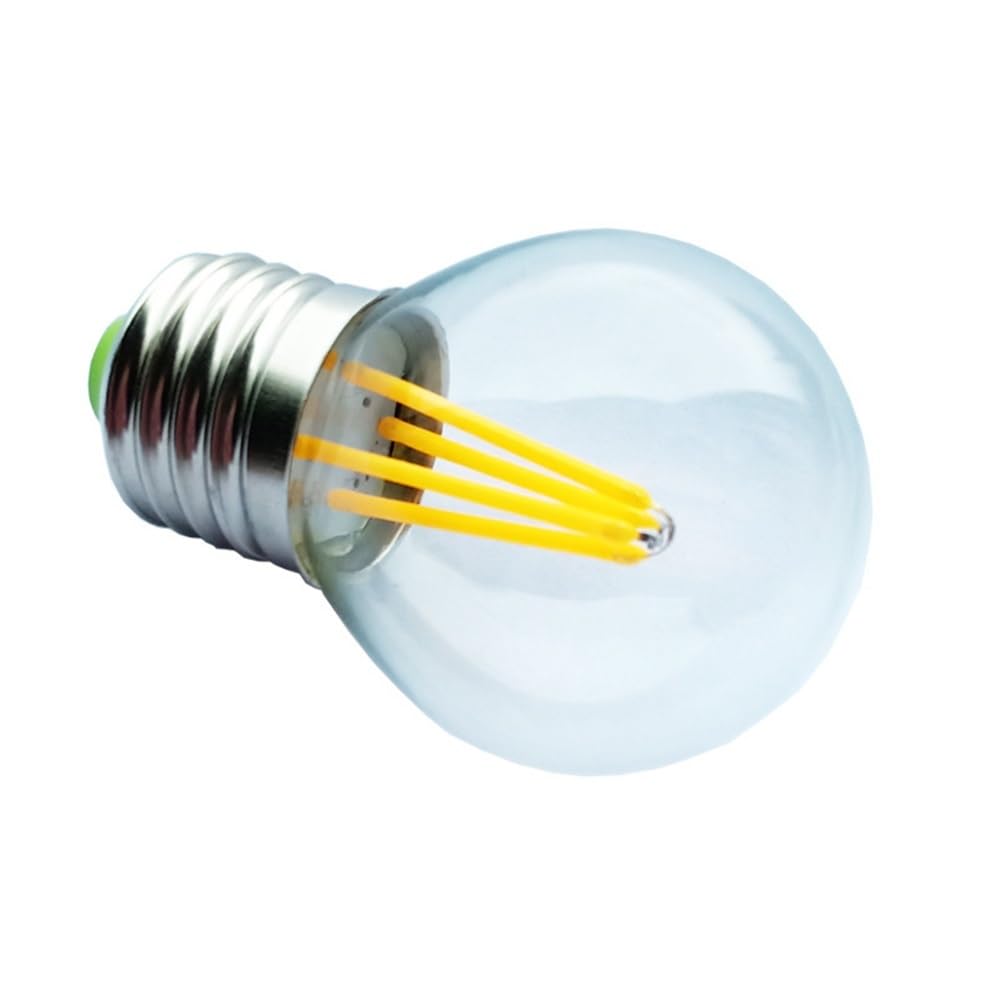 XYAL Ampoules, Paquet de 50, ampoule à filament LED AC220V E27 G45 4W ampoule ronde claire/colorée lampe suspendue Source de lumière(Rouge)