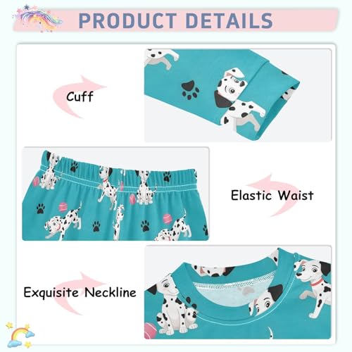 Pajama Sets Long Sleeve Dog Puppies Playing with Balls Soft Comfy Sleepwear 2 Piece PJS 3-8T4