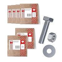 TOX Set (100-tlg.) mit Sechskantschrauben in 3 Größen, Sechskantmutter M5 und Unterlegscheibe 5,3 mm, galvanisch verzinkt, Schrauben, Muttern und U-Scheibe als Set, Papierverpackung, 09990913