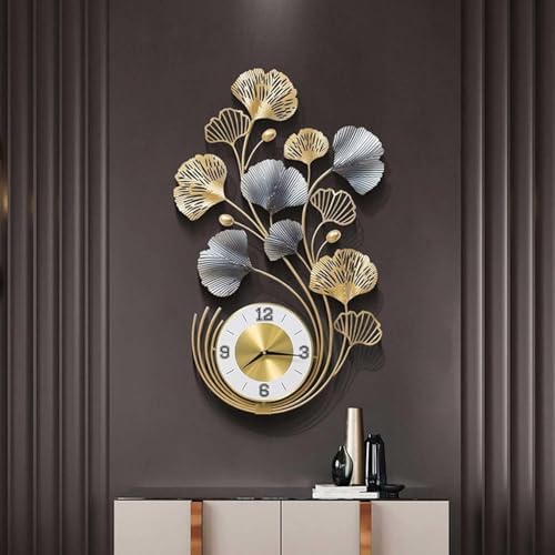 URBAN INSPIRATIONS Metal Wall Clock Big Antique Decorative Home Interior Stylish Watch & Silent Machine Gold for Bedroom/Living Room/Dining/Office/Cafes/Restaurant/Hotels/House/Hall Items-image-32