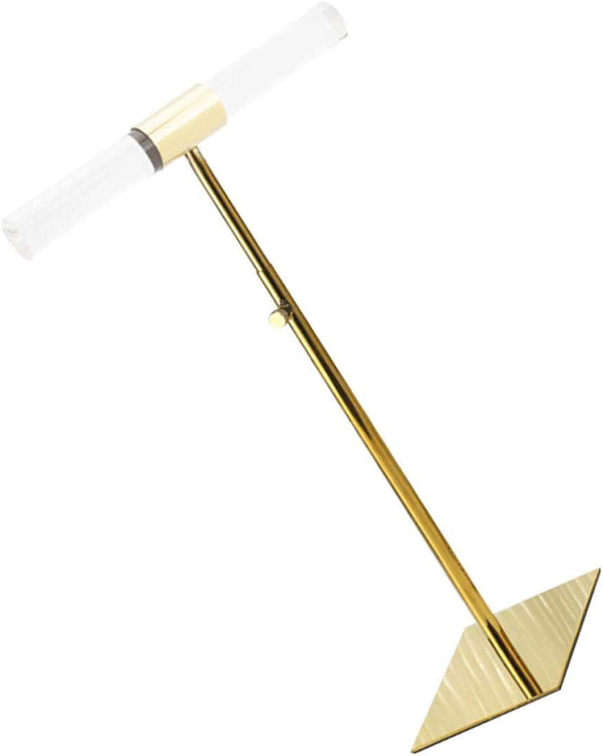 Golden Jewelry Organizer Stand with Adjustable Height for Display