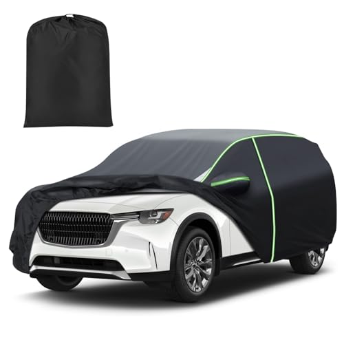 Image of Car Cover for CX-9 /CX-90 2007-2026, 7 Layers Full Car Cover All Weather Car Covers for CX9 /CX90, Waterproof Outdoor Cover with Zipper Door Reflective Strips