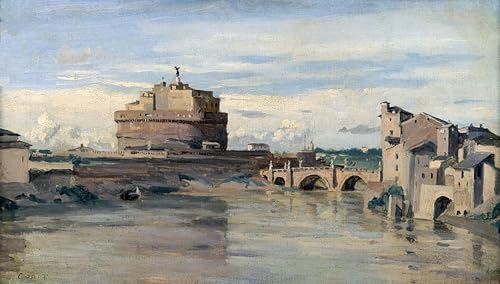 Poster Castel Sant Angelo Corot 60x90cm pour décoration salon