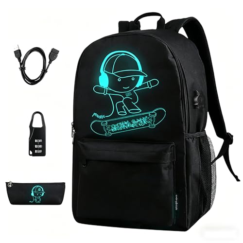 BSTcentelha Sac à Dos Cartable Garcon Scolaire Sets de Sacs Scolaires Lumineux Port de Chargement USB Scolaire Ecole garçon Ado Sacs à Dos