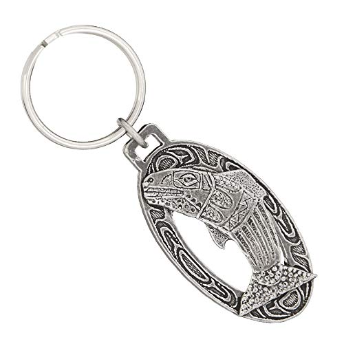 Image of Creative Pewter Designs Native Salmon Keychain F057KC, Native Salmon Keychain, Pewter Keychain