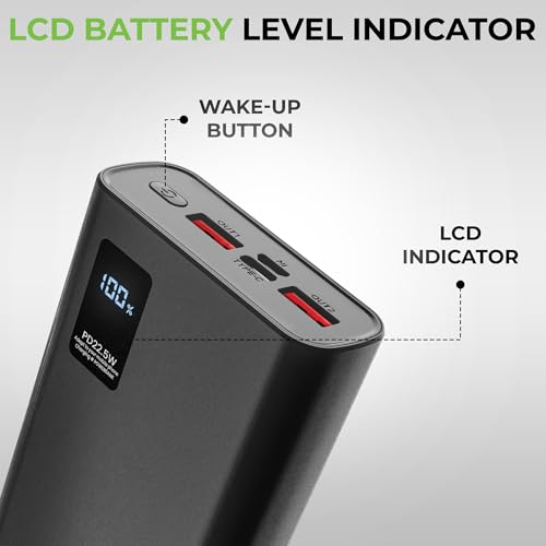 Image of UltraProlink 20000mAh Slim 22.5W QC-PD -PPS Power Bank|Juice-Up Pro+ |for iPhone 15 /14,iPad,Galaxy, Nothing & Pixel Phones|UM1118|Black
