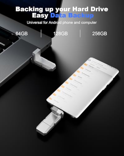 Image of Orlian 64GB External Portable SSD USB Solid State Drive, Up to 450MB /s USB 3.2 Gen 2 Solid State, Type C + USB A Dual Drive for Phone /Android Laptops /Windows /Mac, Silver